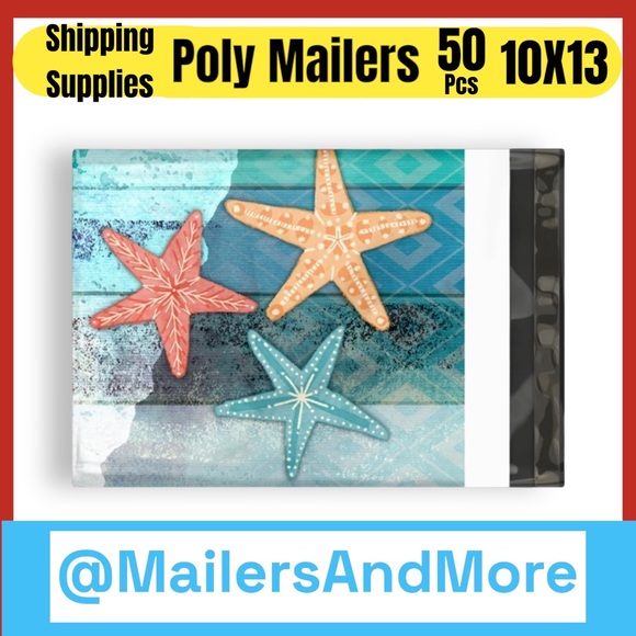 Other - 50 10X13  Poly Mailers Sea Star Ocean Fish Shipping Envelopes Bags PRICE IS FIRM